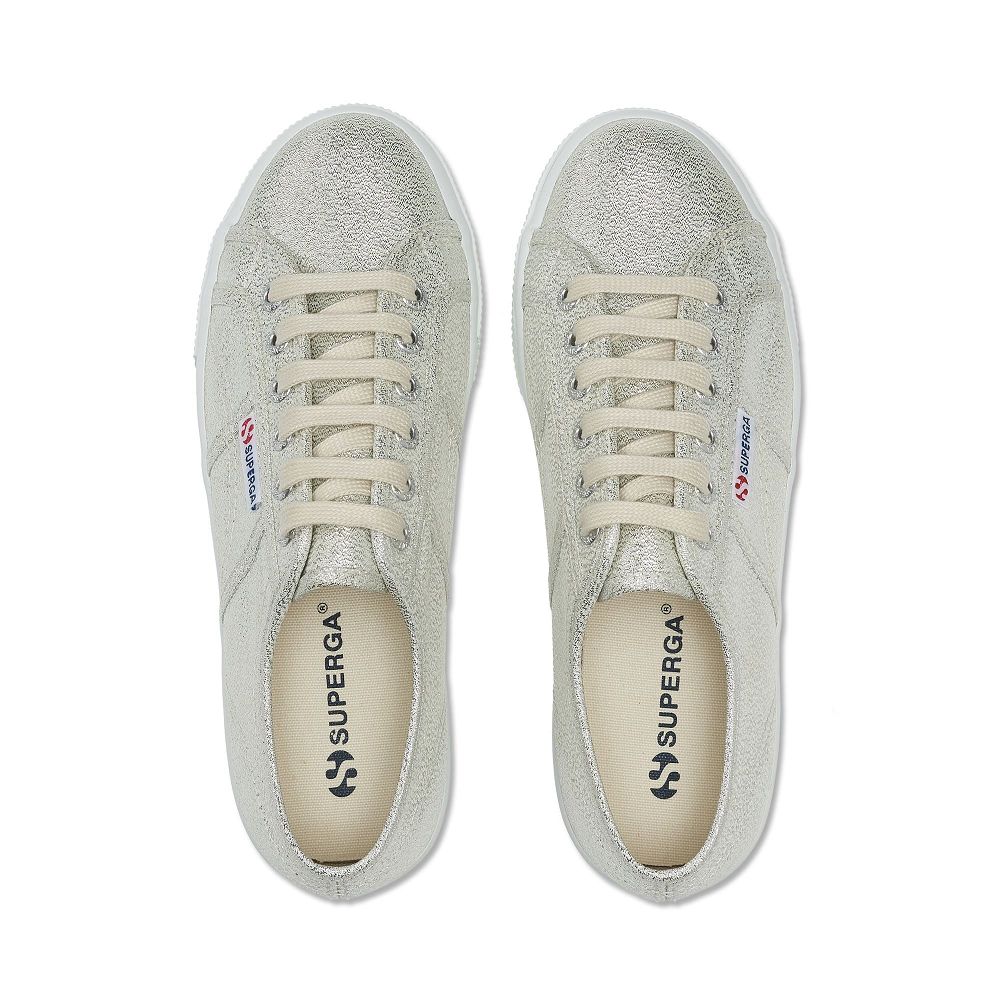 Superga 2790 Lame Yellow Platform Sneakers - Women's Sneakers USA | US6154978